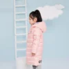 Lång dunjackor i asiatiska storlekar ”Pink Black”