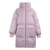 Lång puffjacka med huva, asiatiska storlekar ”Pale Pink”