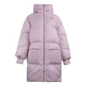 Lång puffjacka med huva, asiatiska storlekar ”Pale Pink”