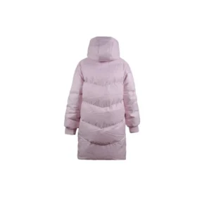 Lång puffjacka med huva, asiatiska storlekar ”Pale Pink”