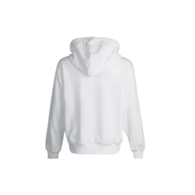 Långärmad hoodie med liten logotyp, vit
