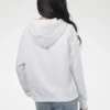 Långärmad hoodie med liten logotyp, vit