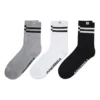 Logo Stripes Quarter Strumporer Tre parer ”Black Grey White”