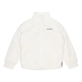 Loose Stand Collar Stay Warm-logotypjackor Asiatisk storlek ”Vit”