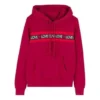 Love the Progress-hoodie med tryck, asiatiska storlekar ”Röd”