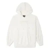 Löst stickad hoodie i krämvit
