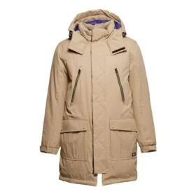 Mellanglång dunjackor i asiatiska storlekar ”Khaki”