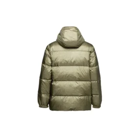 Mellanglång dunjackor med tryck, asiatisk storlek ”Metallic Green”