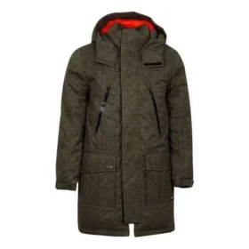 Mellanglång Sideline-jackor med tryck Asiatiska storlekar ”Olive Green”
