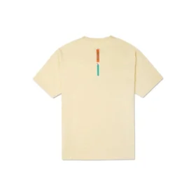 Mönstertryckt sport-T-shirt med rund hals och korta ärmar, ljusgul