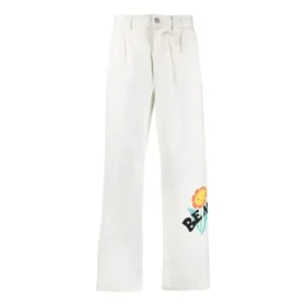 Much Love Chino-byxor med dubbla veck, asiatisk storlek ”Egret”