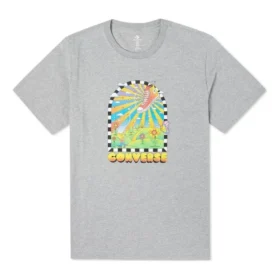 New Heights-T-shirt med tryck, asiatiska storlekar ”Grå”
