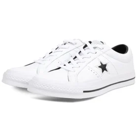One Star Perforated Leather Low Top ”White Black”