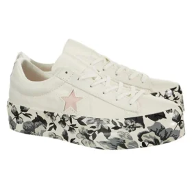 One Star Platform Ox Canvas-skor Vit/Svart/Rosa