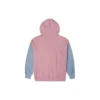 Oversized färgblockerad hoodie med dragkedja, asiatiska storlekar ”Pink Aura Multi”