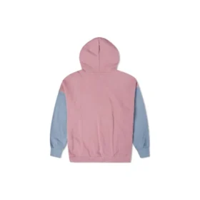 Oversized färgblockerad hoodie med dragkedja, asiatiska storlekar ”Pink Aura Multi”
