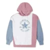 Oversized färgblockerad hoodie med huv, asiatisk storlek ”Pink Aura”