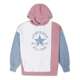 Oversized färgblockerad hoodie med huv, asiatisk storlek ”Pink Aura”