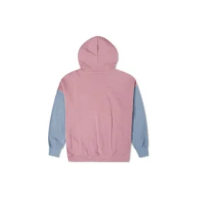 Oversized färgblockerad hoodie med huv, asiatisk storlek ”Pink Aura”