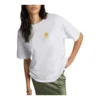 Oversized T-shirt med blommönster, asiatisk storlek ”Vit”