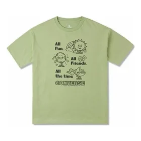 Oversized T-shirt med rolig grafik Asiatisk storlek ”Vitality Green”