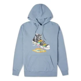 Paint Drip Graphic Pullover Hoodie Asiatisk storlek ”Vintage Blue”