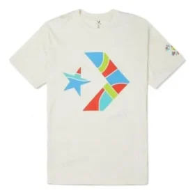 Peace & Unity T-shirt i bomullsjersey Asiatisk storlek ”Egret”