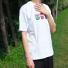 Pics Applique kortärmad T-shirt Unisex Vit