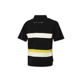 Pikétröja med färgblock och logotyp, asiatiska storlekar, ”Black White”
