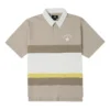 Pikétröja med färgblocklogotyp, asiatiska storlekar ”Beige White”
