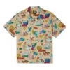 Plant Print Resort Shirt Asia-storlekar ”Nomad Khaki”