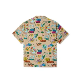 Plant Print Resort Shirt Asia-storlekar ”Nomad Khaki”