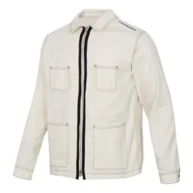 Pocket Woven Long Sleeves Jackor Asia Sizing ”White”