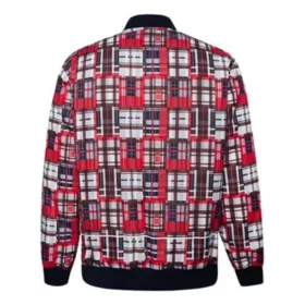 Printed Utility Bomber Asiatiska storlekar ”Red White”