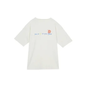 Put-a-Smile-On-Your-Face-logotyp-T-shirt Asiatiska storlekar ”Vit”