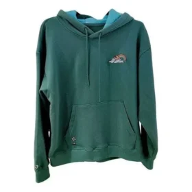 Rainbow Cloud Graphic Pullover Hoodie Asiatisk storlek ”Grön”