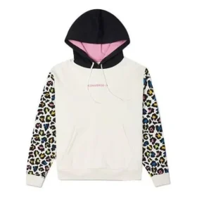 Rainbow Leopard Print Pullover Hoodie Asiatisk storlek ”Off White”