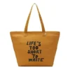 Renew Life ”s Too Short To Waste Canvas Tote Bag ”Brown”