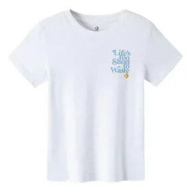 Renew LifeAsiatisk storlek ”s Too Short To Waste Wake-Up Call Graphic Tee ”White”