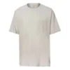 Renew Oversized T-shirt med rund hals och ficka, asiatiska storlekar ”Beige”