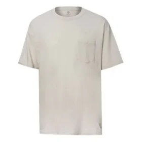 Renew Oversized T-shirt med rund hals och ficka, asiatiska storlekar ”Beige”