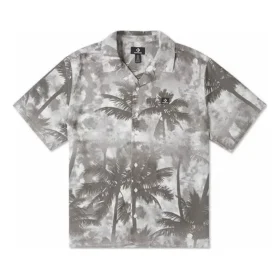 Resort Palm Trees Button-Down Shirt Asia Sizing ”Black Palm”