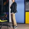 Retro casual jackor med huva i parmodell, svart
