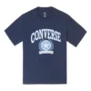 Retro Collegiate Graphic T-shirt, asiatiska storlekar ”Blå”