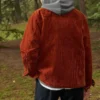 Retro enfärgad cordurojjackor rödbrun