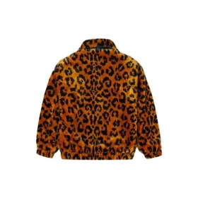 Retro leopardmönstrad lös jackor i parstil, asiatisk storlek, ”brun”