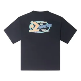 Retro segelbåt-T-shirt med tryck, asiatiska storlekar ”Svart”