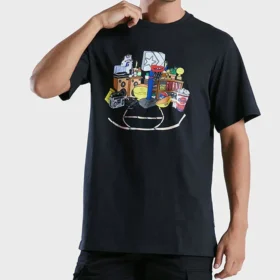 Retro-T-shirt i asiatisk storlek ”Svart”