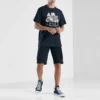 Retro-T-shirt i asiatisk storlek ”Svart”