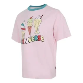Rosa T-shirt med kort ärm och glassmotiv